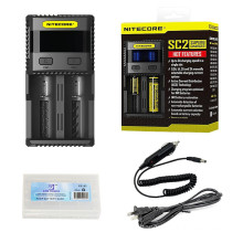 New Nitecore Sc2 18650 Battery Charger USB Output 2 Bay Powered 18650 Li-ion Battery Charger